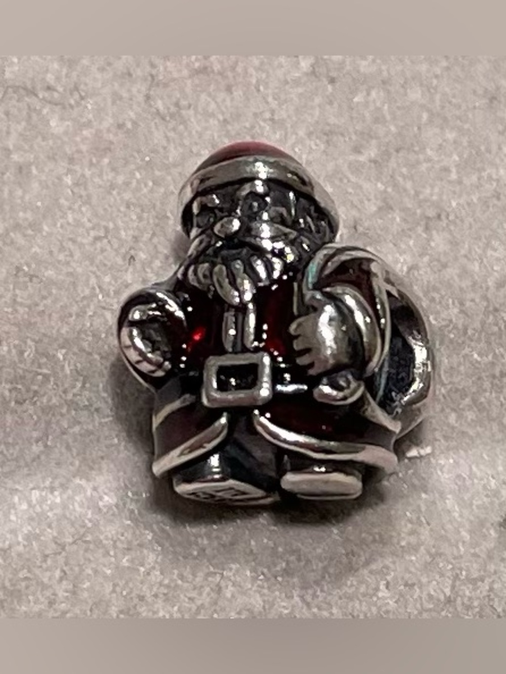 Authentic Pandora St. Nick Santa Claus Red Enamel Charm 791231ENMX (Retired)